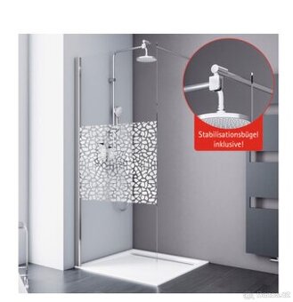 Sprchová zástěna chrom 90 cm sklo