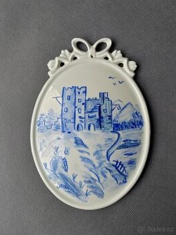 Porcelánova ručně malovaná plaketa z Limoges (cca 1880-1920)