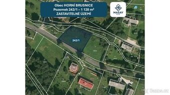 Prodej stavebního pozemku 1128 m², Horn Brusnice