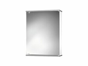 Koupelnová zrcadlová bílá/hliník ENTROBEL 50x65x14cm