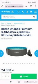 Bazén Orlando premium1,225,48 s filtrací.