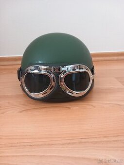Helma Mil-Tec Moto Retro - olivová