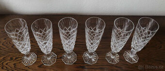 Vintage Bohemia Crystal - flétny na šampaňské