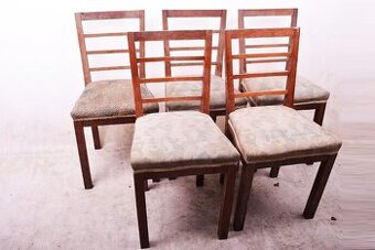 Sada 5 Art Deco židlí z předválečných let Čechy-I