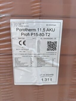 Akustické cihly broušené Porotherm 11,5 AKU Profi P15-80-T2