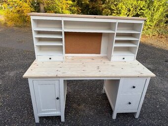 Psací stůl IKEA Hemnes s nástavcem - bíl. mořidlo