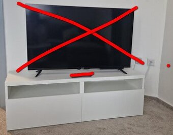 TV stolek (IKEA) v bílé barvě matné se dvěma zásuvkami