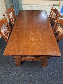 Jidelni stůl a židle z masivu