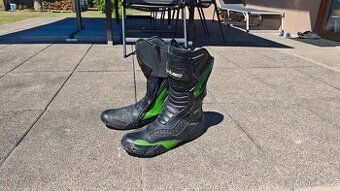 Motocyklové boty W-TEC, černo-zelené, velikost 47