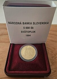 Zlatá zberateľská minca 5000sk Svätopluk 1994 - 1