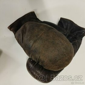 Retro boxerské rukavice  z pravé kůže jemné nepoškozené - 1