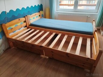 2x stejná dětská postel 80x200 s velkými šuplíky