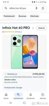Herní telefon INFINIX HOT40 PRO