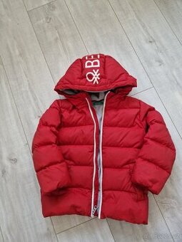 Dětská péřová zimní bunda Benetton XS,vel.4-5 let