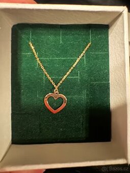 Zlatý řetízek se srdíčkem – 585/14k – nový