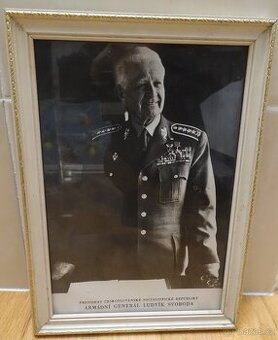 Starý dobový portrét Ludvíka Svobody – prezident ČSSR