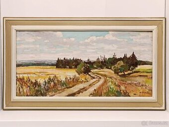 Obraz Karel Šafář, Léto u Žernova, olej 54x94