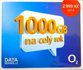 O2 Datamanie karta - 1000 GB za 2999 Kč/rok DODÁNÍ DO 29. 2.