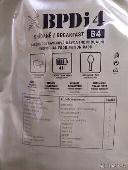 MRE vojenské jídlo AČR snídaně večeře BDP, BPDi