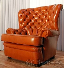 CHESTERFIELD-KŘESLO-KUZE-zn.-WADE-ANGLIE