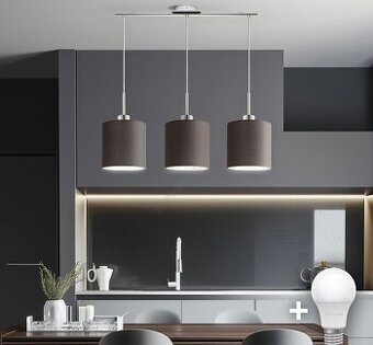 Lustr na lanku - 3xE27/60W/230V hnědá