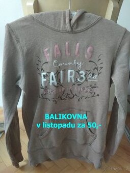 Světle hnědá mikina s kapucí - S