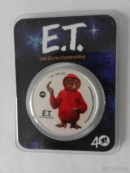 Stříbrná mince E.T. Mimozemšťan 40. výročí , kolorovaná