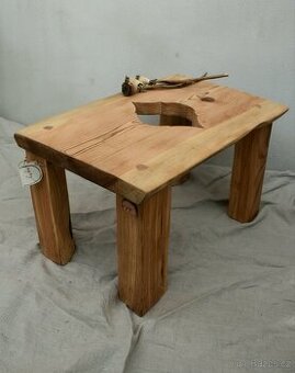 Napařovací dřevěná stolička sedatko zidle modřín