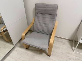 IKEA POÄNG - křeslo, březová dýha / světle šedá