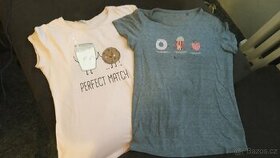 2x dívčí tričko s krátkým rukávem s donuty vel. S