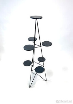 Nový květinový stojan,dřevěné plochy z jasanu,Dark Navy blue