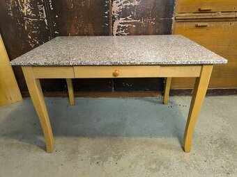 Masivní jídelní stůl s žulovou deskou - 120 x 80 cm