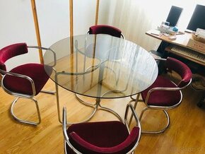 Kulatý trubkový stůl a židle - 1