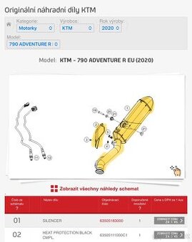 Originální koncovka výfuku KTM 790 Adventure R