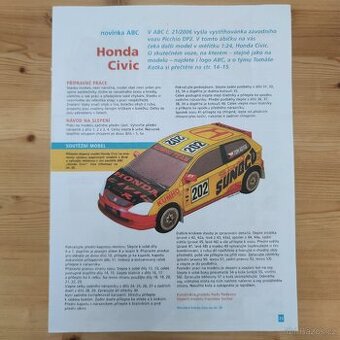 Vystřihovánka závodního vozu Honda Civic Kumho Team z ABC