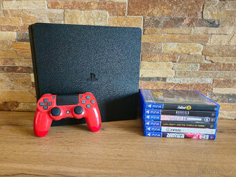PS4 konzole Slim + 6 her TOP STAV