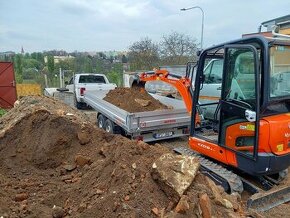 Zemní a výkopové práce mini bagrem - písek, štěrk, beton