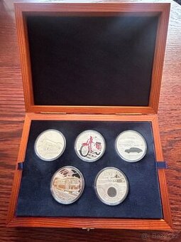 SLAVNÉ DOPRAVNÍ PROSTŘEDKY (ČNB) PROOF + dřevěná etue