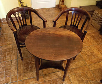 Set THONET - 2x křeslo + stůl - 1