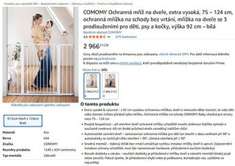 COMOMY Ochranná mříž na dveře, schody - bez vrtání