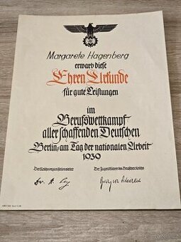 Hitlerjugend dokument na ženu