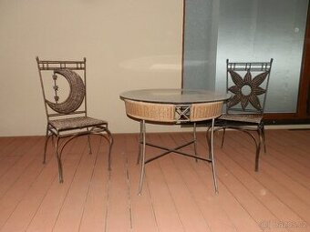 Zahradní set stůl / 2ks židle - styl provance