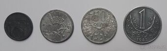 4x mince Protektorát: 10h,20h,50h (1941), 1K (1942)