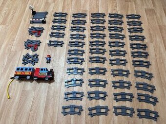 Lego Duplo kompletní železnice, koleje, vagón, lokomotiva,..