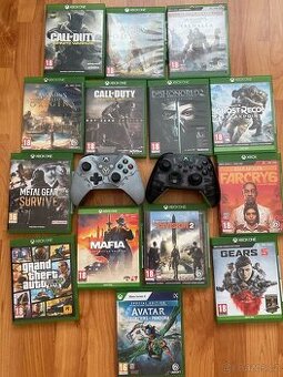 Xbox Series X 2x ovladač + 16 AAA her