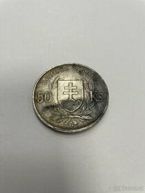 stříbrná mince 50 korun slovenských Josef Tiso 1944
