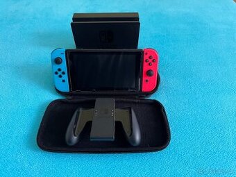 Nintendo Switch Red&Blue, 256GB paměťová karta, obal, sklo
