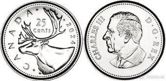 25 centů Kanada 2024 Karel III. Charles III.