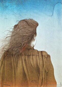 Bruno Bruni - (podpísaná litografia) ,(figurálny realizmus)