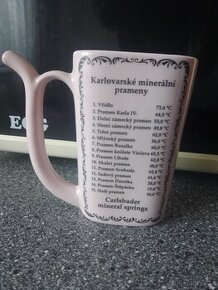 Hrnek Karlovy Vary, Carlsbad, růžový porcelán